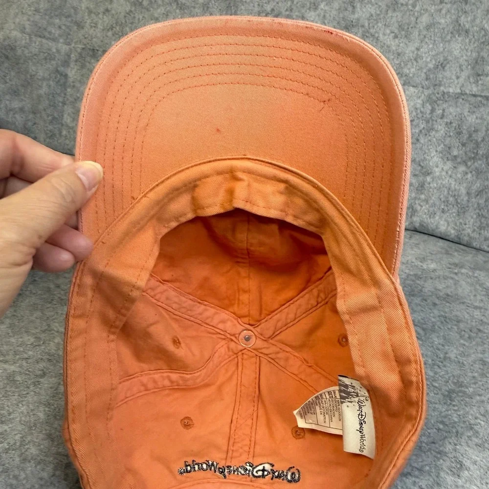 Vintage Walt Disney World Grumpy Snow White 1937 Salmon Pink Cotton Dad Hat Adlt